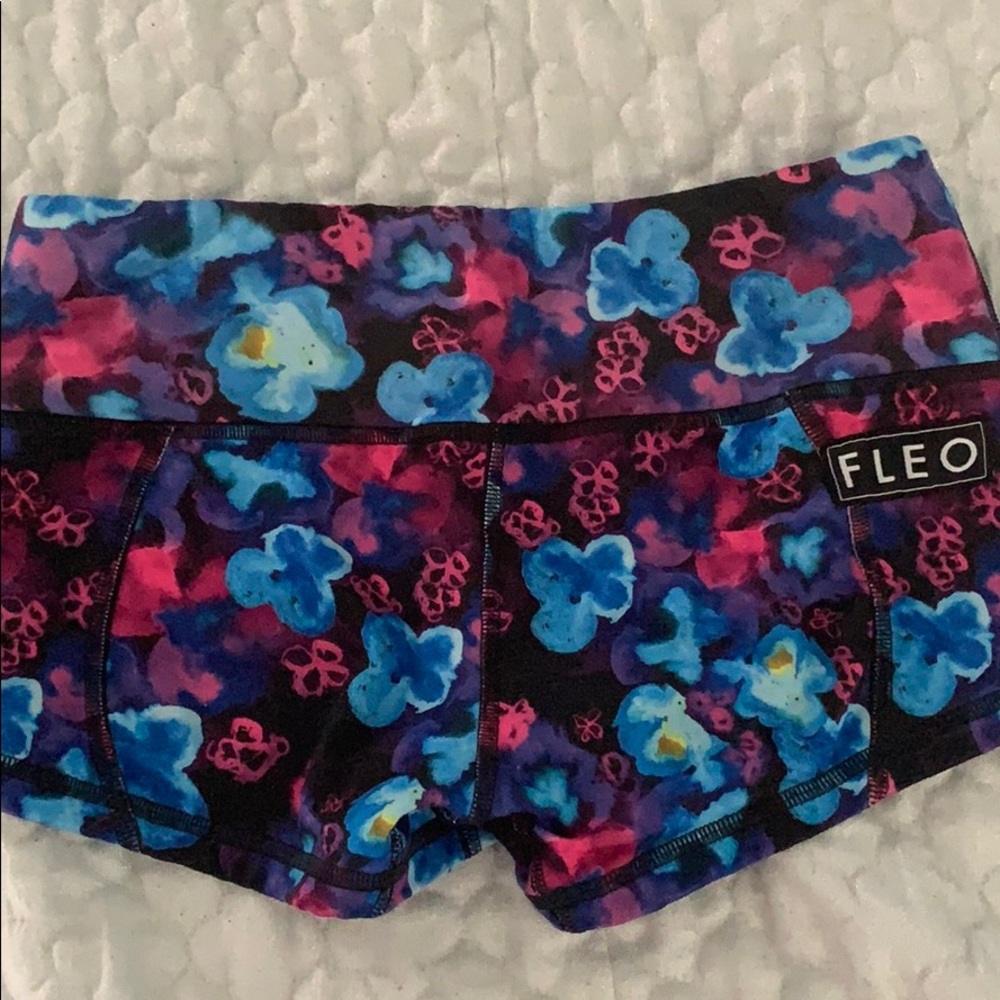 Fleo Women's Floral Shorts - Blue and Pink